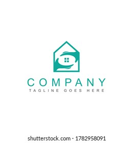 House Logo Concept in Simple Iconic Style Design Vector