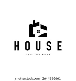 conceito do logotipo da casa com um conceito minimalista moderno simples como um símbolo de um edifício da casa, ilustração arquitetônica de uma marca comercial, produto ou modelo de cartaz