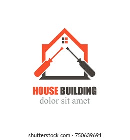 house logo construction concept