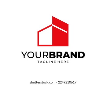 House Logo for construction, home, real estate, building, property. Minimal awesome trendy professional logo design template