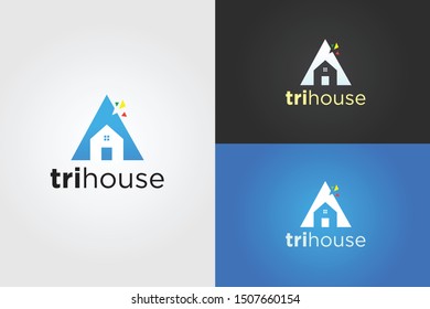 house logo for construction,home, building with different options color