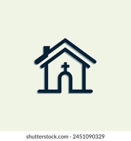 
a house logo with a cross, could be a hospital or church logo