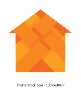 house logo, house with crossing square logo style