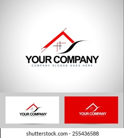 House Logo Design. Architecture Concept with business card template.Real Estate icon design.