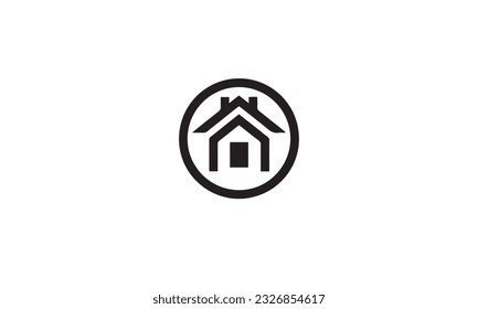 house logo design black simple flat icon on white background