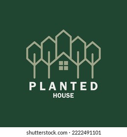 house logo design built under a tree