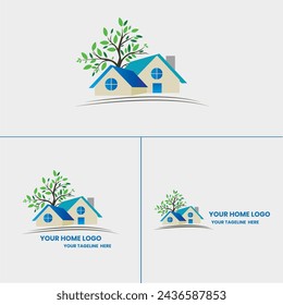 House logo design concept. Real estate logo. Design for house, property, real estate, architecture, structure, interior and exterior decoration..eps
