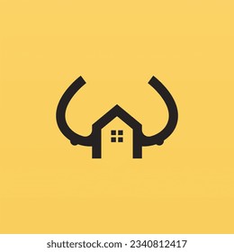 Design-Konzept des Hauses. Einfache Vorlage für das Baulogo. Design-Vorlage für Heimlogo
