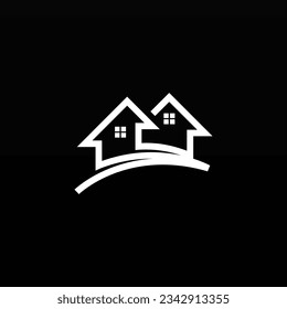 Design-Konzept des Hauses. Einfache Vorlage für das Baulogo. Design-Vorlage für Heimlogo