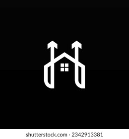Design-Konzept des Hauses. Einfache Vorlage für das Baulogo. Design-Vorlage für Heimlogo