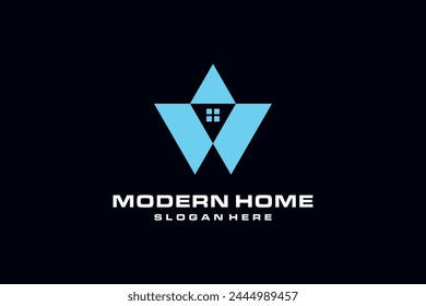 House logo design with creative letter W concept