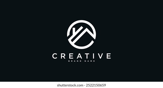 House logo design with creative modern outline concept. Premium Vector