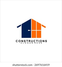 House logo design with door and window concept.
