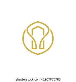 house logo design with geometry