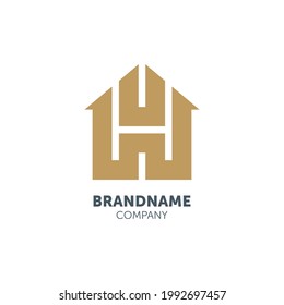 house logo design with geometry