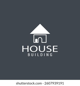 House logo design with gray background 