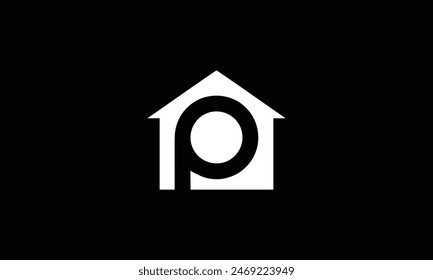 House logo design with initial letter p concept