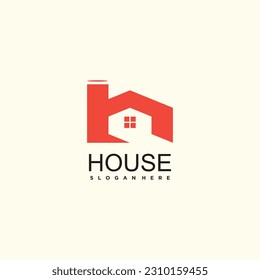 House Logo design and letter h simple concept