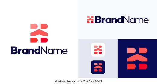 House Logo design. Letter H Logo design with icon home concept template for property real Estate company. Simple modern Logo Illustration with House Icon, logotype sign easy to remember.