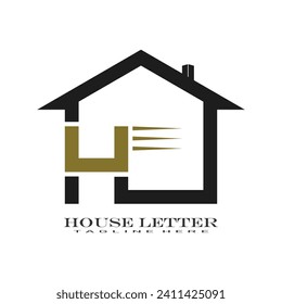 House logo design with letter vector concept