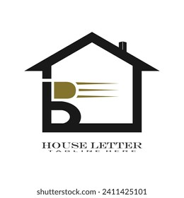 House logo design with letter vector concept