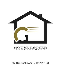 House logo design with letter vector concept