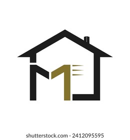 House logo design with letter vector concept