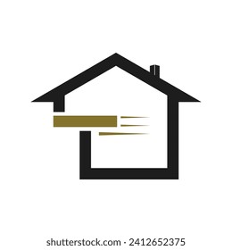 House logo design with letter vector concept