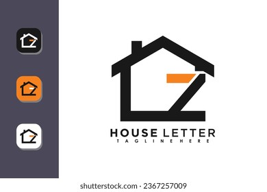 house logo design with letter z vector concept