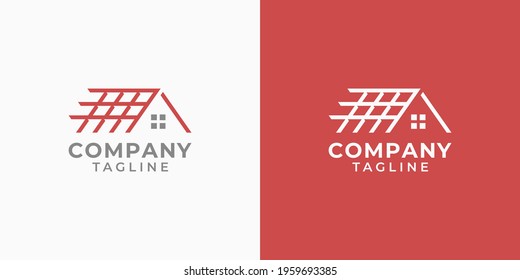 House logo design. New logo template for house roofing repair, replacement, or installation services. Abstract home building illustration. Red house symbol or sign for real estate or roofing company.