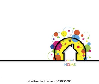 House logo design with place for text. Home Sweet Home Vector Illustration on white background