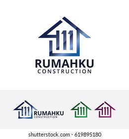 House logo design. Realty and Property, Real estate agency logo concept. Vector logo template