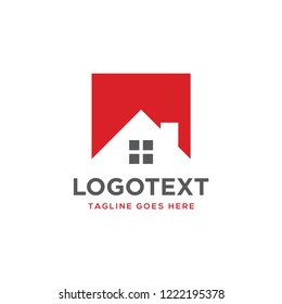 House logo design. Roof top icon for property or developer logo