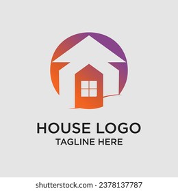house logo design simple concept Premium Vector
