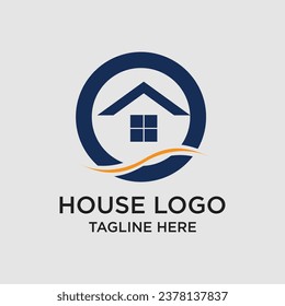 house logo design simple concept Premium Vector