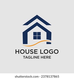 house logo design simple concept Premium Vector