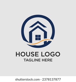 house logo design simple concept Premium Vector