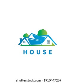 House Logo Design Symbol Template Flat Style Vector Illustration	