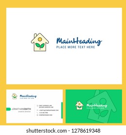 House Logo design with Tagline & Front and Back Busienss Card Template. Vector Creative Design