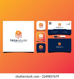 house logo design with technology