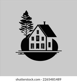 house logo design template, logo with abstract and minimalist shape style
