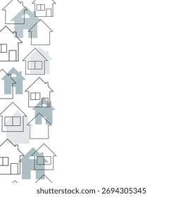 House. House logo design template. Black and white building silhouette.