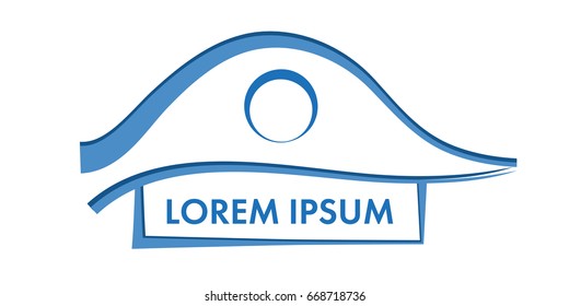 House logo design. Template for company real estate. Vector illustration.