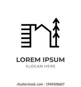 house logo design template concept vector with flat black color style