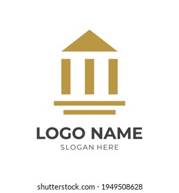 house logo design template concept vector with flat  brown color style