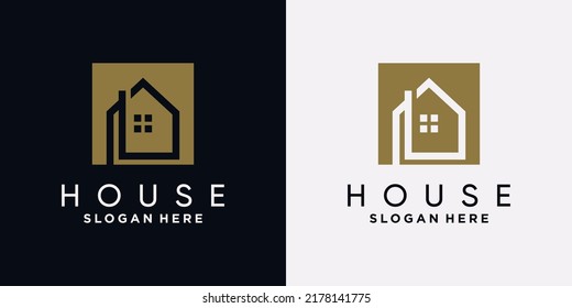 House logo design template with creative concept