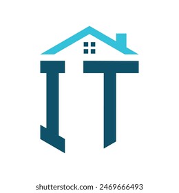 PLANTILLA de diseño de logotipo de IT House. Logotipo de la letra IT para el negocio inmobiliario, de la construcción o de cualquier negocio relacionado de la casa