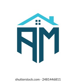 AM House Logo Design Template. Letter AM Logo for Real Estate, Construction or any House Related Business