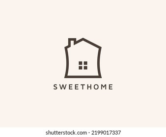 House logo design template for real estate concept