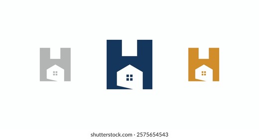 House logo design with unique and modern initial letter H